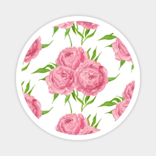 Peony bouquet watercolor pattern Magnet